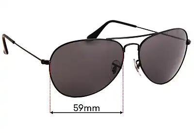 Ray-Ban RB3432 Replacement Lenses 59mm wide 