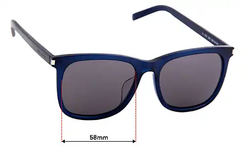 Sunglass Fix Replacement Lenses for Saint Laurent  SL 116/K - 58mm Wide 