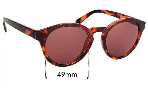 Sunglass Fix Replacement Lenses for Weekday Trek Rounded - 49mm Wide 