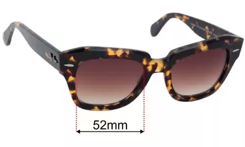 Ray-Ban RB2186 State Street Ersatzlinsen 52mm wide 