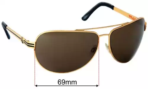 Electric Bullitt Replacement Lenses 69mm wide - Side View 