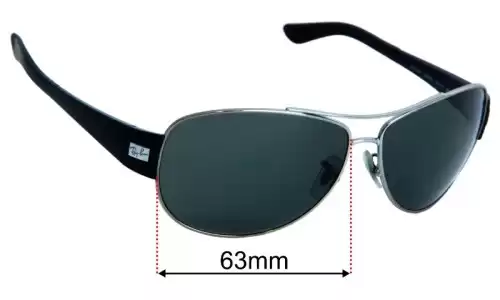 Ray-Ban RB3467 Replacement Lenses 63mm wide 