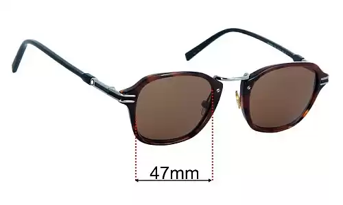 Replacement Lenses for Montblanc MB 659S 47mm Replacement Sunglasses Lenses for Montblanc MB 659S 47mm Wide