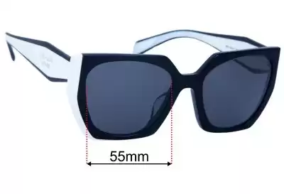 Prada SPR15W-F Replacement Lenses 55mm wide 