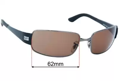 Ray-Ban RB3421 Replacement Lenses 62mm wide 