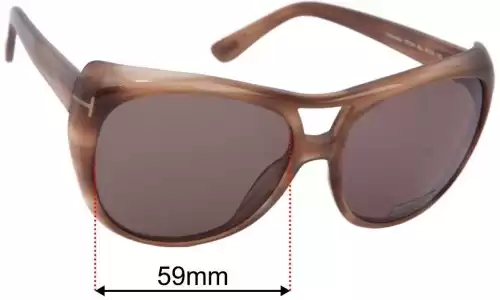 Tom Ford Claudette TF294 Replacement Lenses 59mm wide 