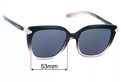 Bvlgari 8207-B Replacement Lenses 53mm wide 