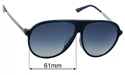 Gucci GG0829SA Replacement Lenses 61mm wide 