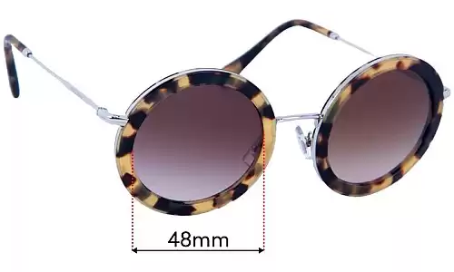 Sunglass Fix Replacement Lenses for Miu Miu SMU59U - 48mm Wide Miu Miu SMU59U Replacement Lenses 48mm wide