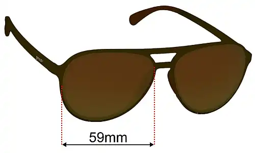 Goodr Amelia Earhart Ghosted Me  Lentes de Repuesto 59mm wide 