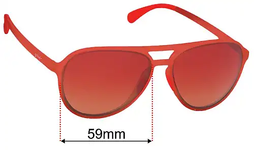 Goodr Captain Blunt's Red Eye  Replacement Lenses 59mm wide 