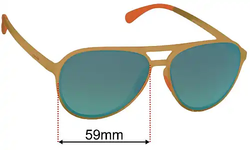 Goodr Cheesy Flight Attendant  Replacement Lenses 59mm wide 