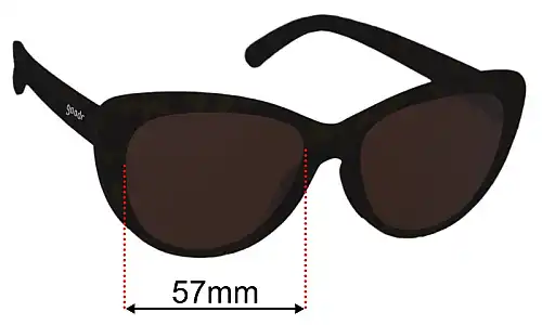 Goodr It's Noir, Darling  Replacement Lenses 57mm wide 
