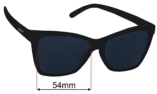 Goodr New Wave Renegade  Replacement Lenses 54mm wide 
