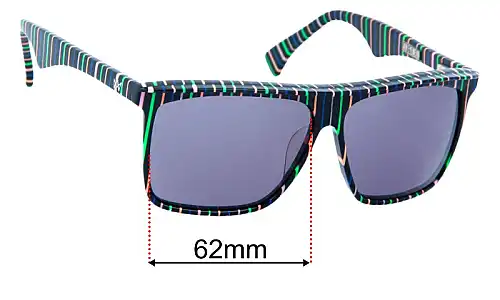 Sunglass Fix Replacement Lenses for AM Eyewear Sam - 62mm Wide AM Eyewear Sam Replacement Lenses 62mm wide