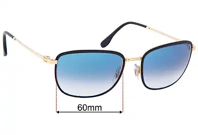 Ray-Ban RB3705 Replacement Lenses 60mm wide 