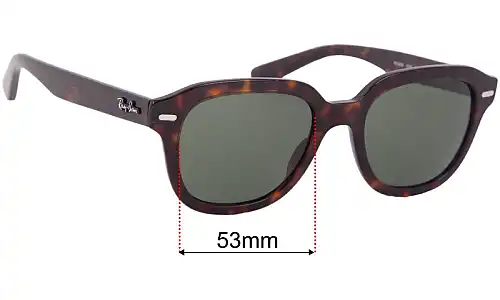 Sunglass Fix Replacement Lenses Ray Ban RB4398 Erik - 53mm Wide 