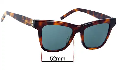 Sunglass Fix Replacement Lenses for Saint Laurent SL M106 - 52mm Wide Saint Laurent SL M106 Replacement Lenses 52mm wide