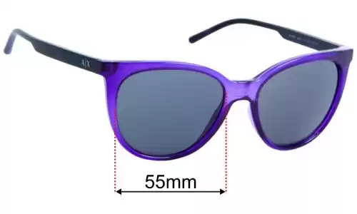 Armani Exchange AX 4072S Replacement Lenses 55mm wide 