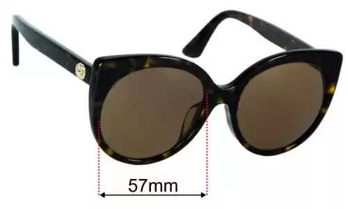 Gucci GG0325SA Replacement Lenses 57mm wide 