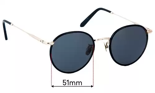 Sunglass Fix Replacement Lenses for Jimmy Fairly Astoria 2 Xl - 51mm Wide Jimmy Fairly Astoria 2 Xl Replacement Lenses 51mm wide