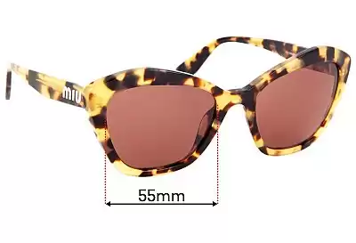 Miu Miu SMU05U Lentes de Repuesto 55mm wide 