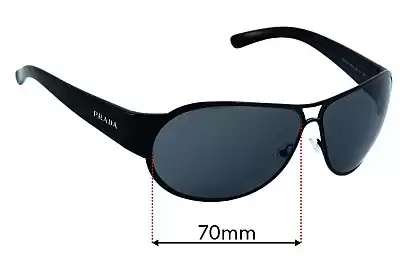 Prada SPR57G Ersatzgläser 70mm wide 