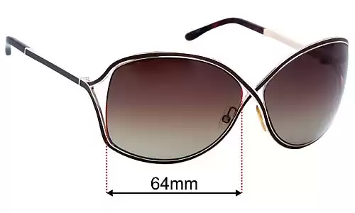 Tom Ford Rickie TF179 Replacement Lenses 64mm wide 