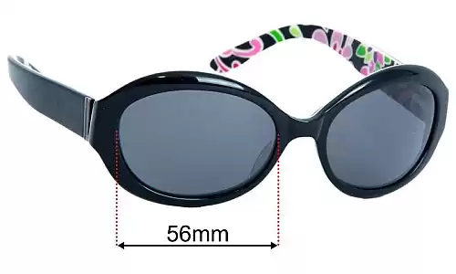 Vera Bradley Purple Punch Emily Replacement Lenses 56mm wide 