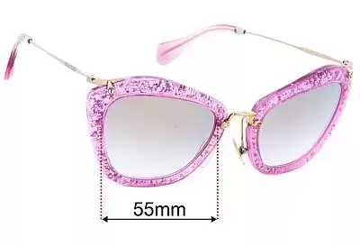 Miu Miu SMU10N Lentes de Repuesto 55mm wide 