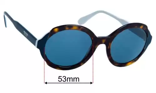 Prada SPR17U Replacement Lenses 53mm wide 