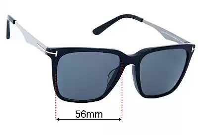 Tom Ford Garrett TF862-F Replacement Lenses 56mm wide 