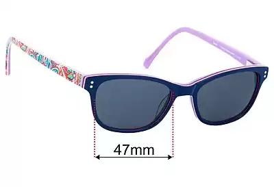 Vera Bradley Delilah Replacement Lenses 47mm wide 