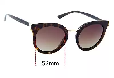 Dolce & Gabbana DG4371 Replacement Lenses 52mm wide 