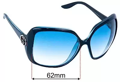 Gucci GG3167/S Replacement Lenses 62mm wide 
