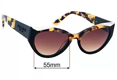 Prada SPR03W Replacement Lenses 55mm wide 