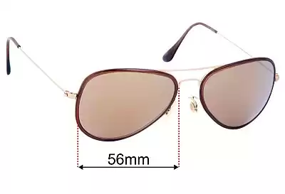 Ray-Ban Aviator RB3513 Flat Metal Aviator Replacement Lenses 56mm wide 