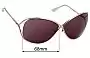Sunglass Fix Replacement Lenses for Tom Ford Miranda - 68mm Wide 