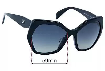 Prada SPR16R-F Replacement Lenses 59mm wide 