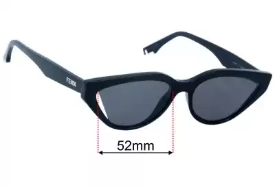 Fendi FE 40009I Replacement Lenses 52mm wide 