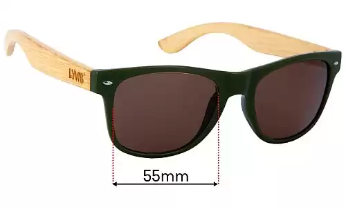 LYWB Matt Green Replacement Lenses 55mm wide 