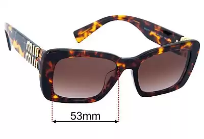 Miu Miu SMU07Y Lentes de Repuesto 53mm wide 