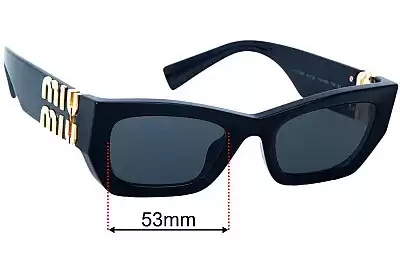 Miu Miu SMU09W Lentes de Repuesto 53mm wide 