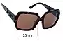 Sunglass Fix Verres de Remplacement pour Prada SPR21X-F - 55mm Wide 