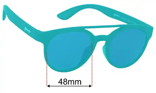 Goodr Dr. Ray, Sting  Replacement Lenses 48mm wide 