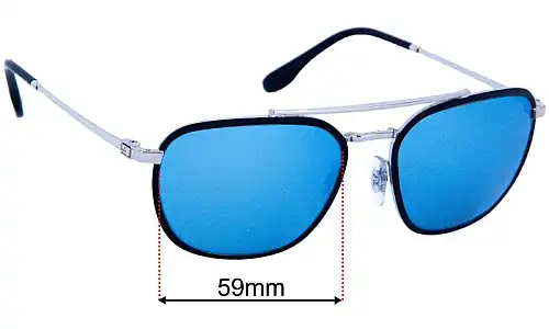 Sunglass Fix Replacement Lenses Ray Ban RB3708 - 59mm Wide 