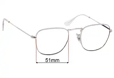 Ray-Ban RB3857V Frank Optics Replacement Lenses 51mm wide 