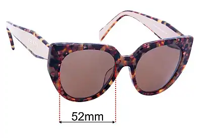 Prada PR14WS & SPR14W Replacement Lenses 52mm wide 