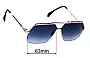 Sunglass Fix Verres de Remplacement pour Cazal MOD 734 - 63mm Wide 