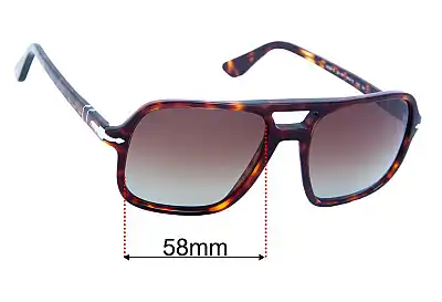 Persol 3328-S Lentes de Repuesto 58mm wide 
